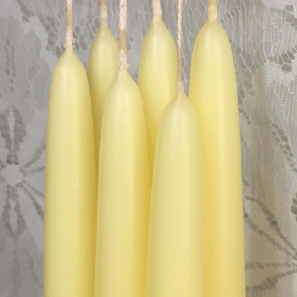 1/2"D x 6"H, Classic Tapers, 6 pair (12 singles), 24 colours, fragrance free - Fanny Bay Candle Company