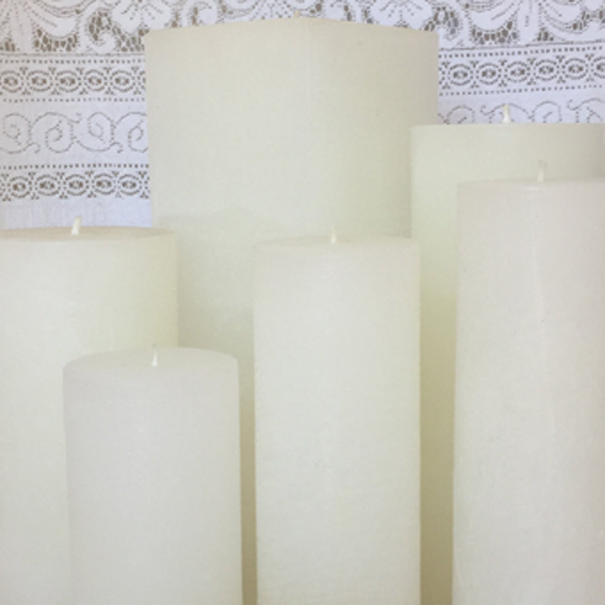 2"D x 6"H or 8"H Round Rustic Pillar candles, 30 plus colours & 6 heights, fragrance free - Fanny Bay Candle Company