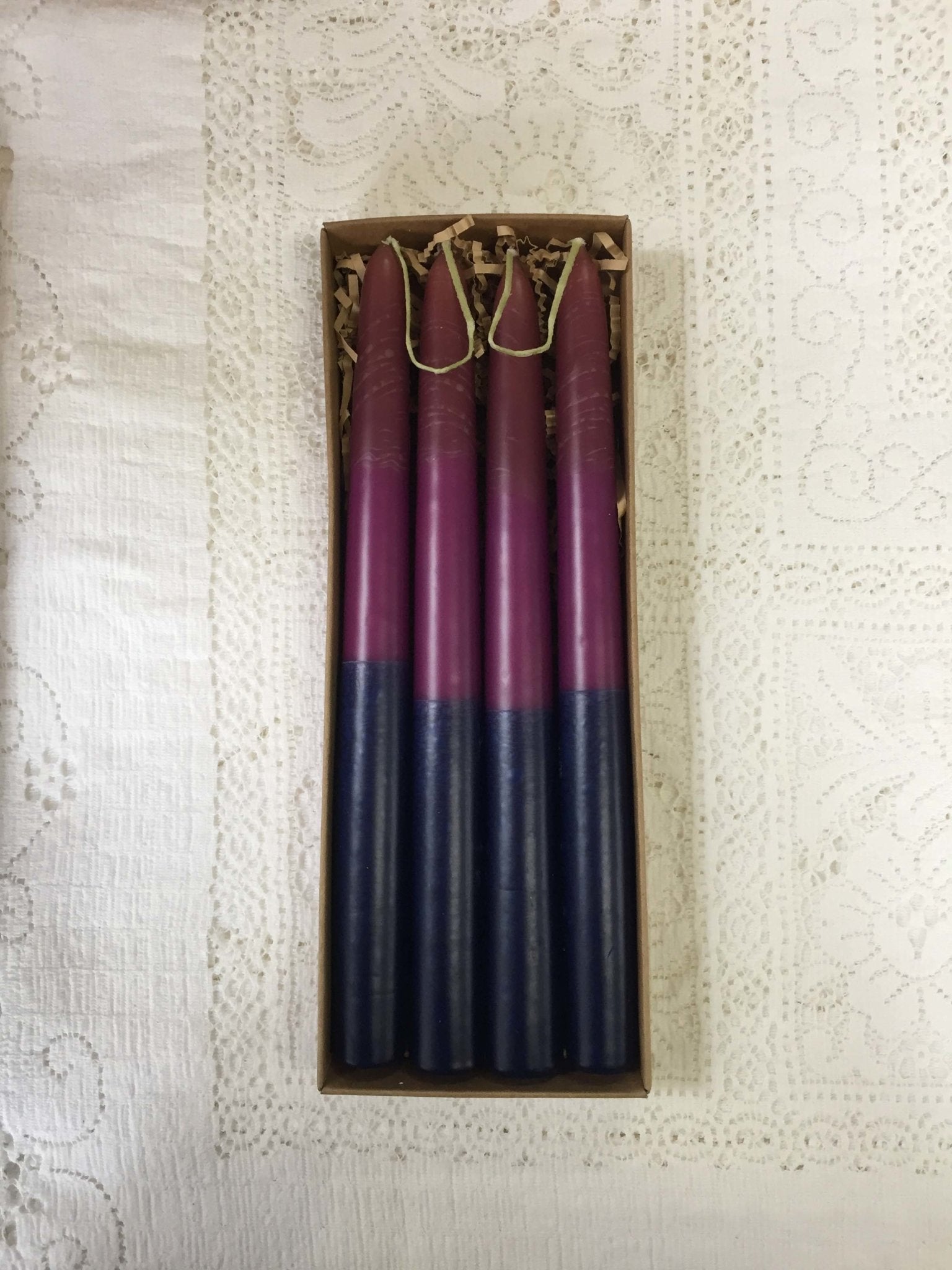 Artisan Multi-Coloured taper candles - Fanny Bay Candle Company