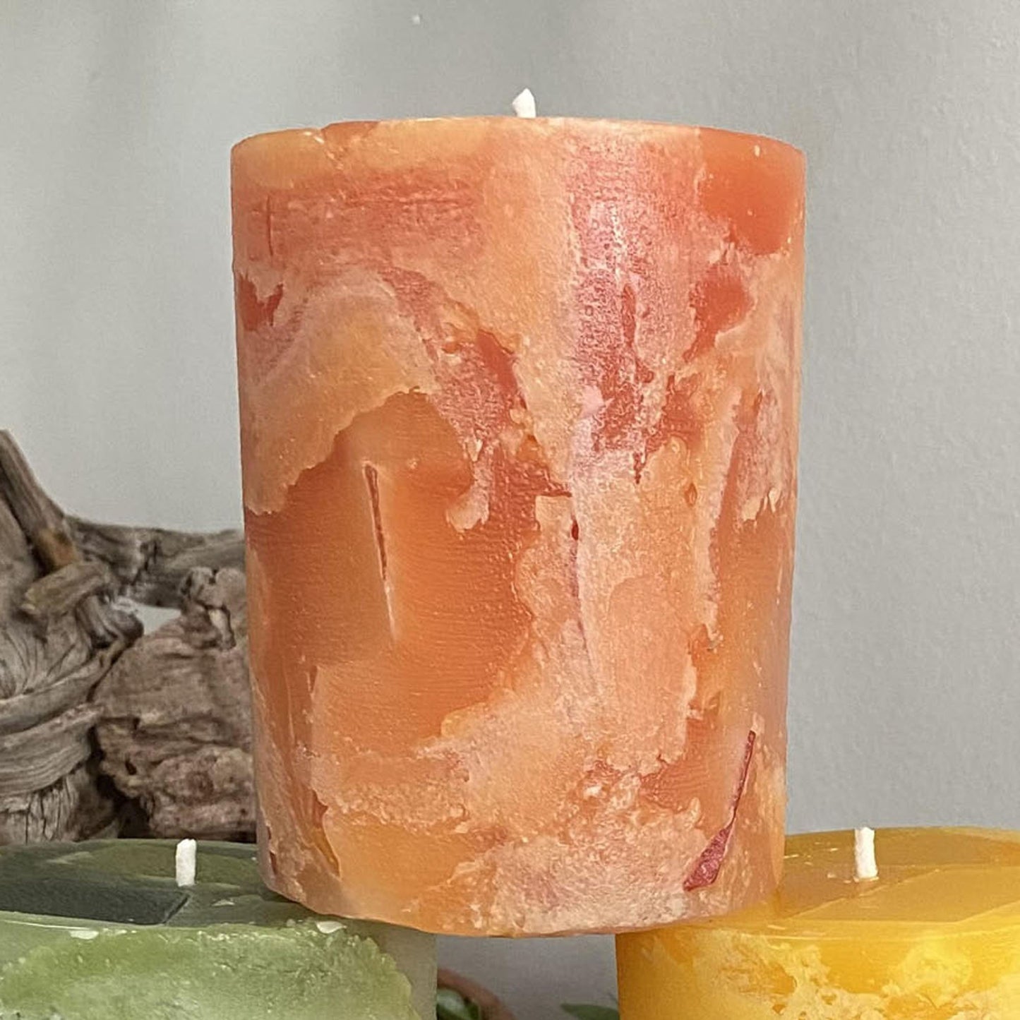 Chakra candles, 3"x 4" chunk pillars - Fanny Bay Candle Company