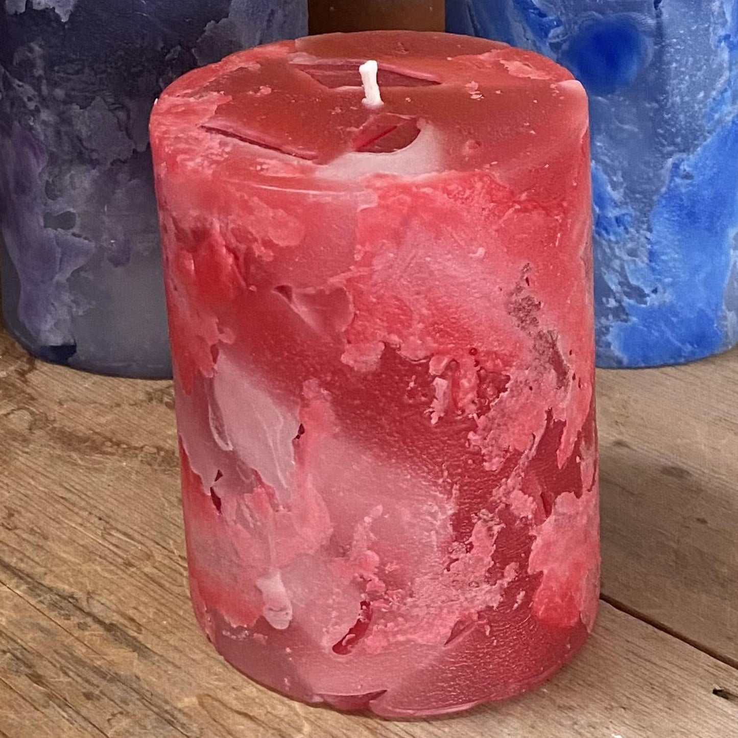 Chakra candles, 3"x 4" chunk pillars - Fanny Bay Candle Company