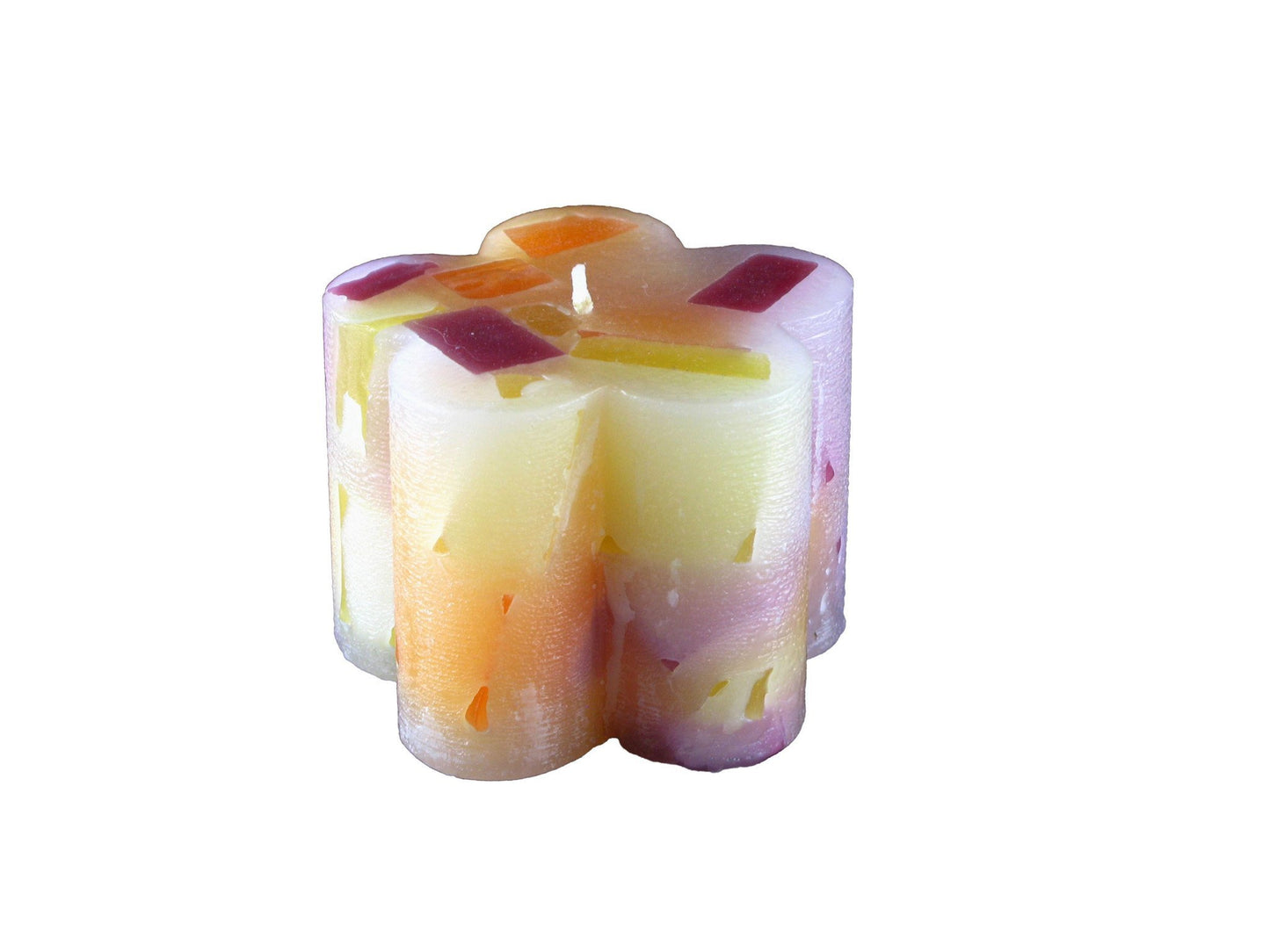 Flower (Small), 2 3/4"D x 2 3/4"H, Glimmers & Shimmers, 6 colour patterns, fragrance free - Fanny Bay Candle Company