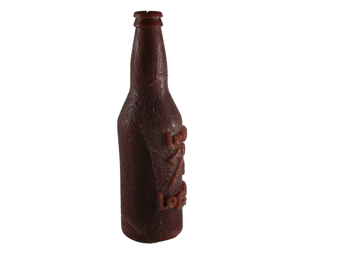 Lucky Logger Beer Bottle, Amber Brown, 2 1/2"D x 8 3/4"H, fragrance free only - Fanny Bay Candle Company