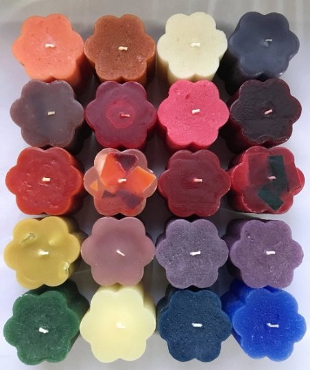 Scented Heart & Flower Candles, 2 3/4" x 2 3/4"H, clearance priced - Fanny Bay Candle Company