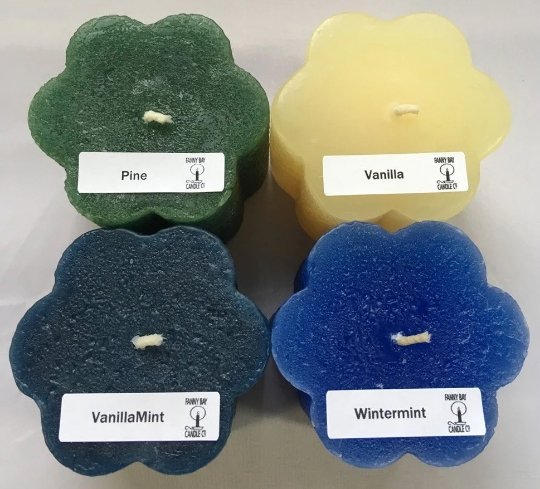 Scented Heart & Flower Candles, 2 3/4" x 2 3/4"H, clearance priced - Fanny Bay Candle Company