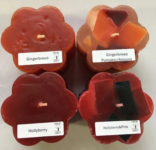 Scented Heart & Flower Candles, 2 3/4" x 2 3/4"H, clearance priced - Fanny Bay Candle Company