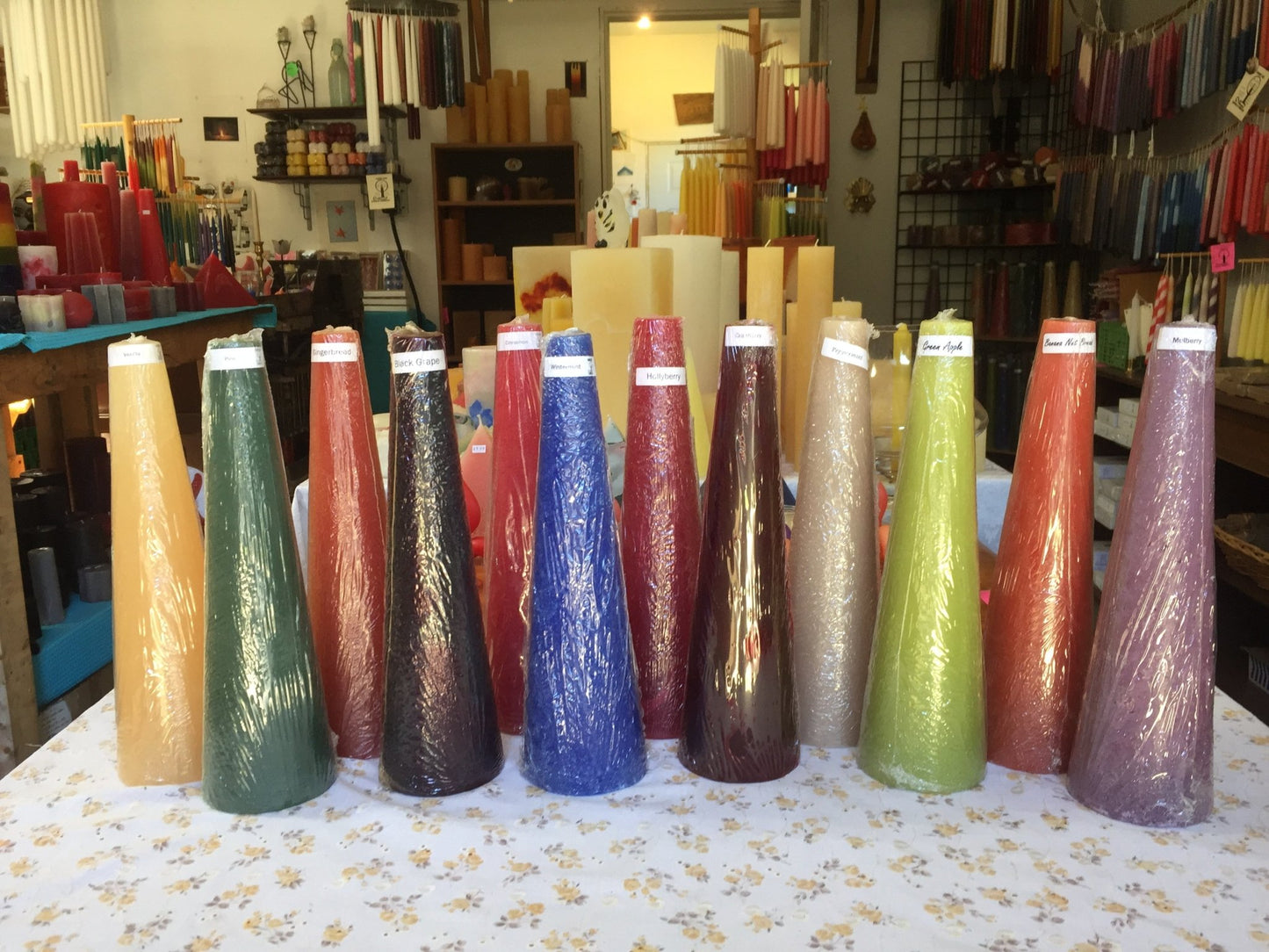Scented Large Cone Candles, 3 1/4" x 12"H - Fanny Bay Candle Company