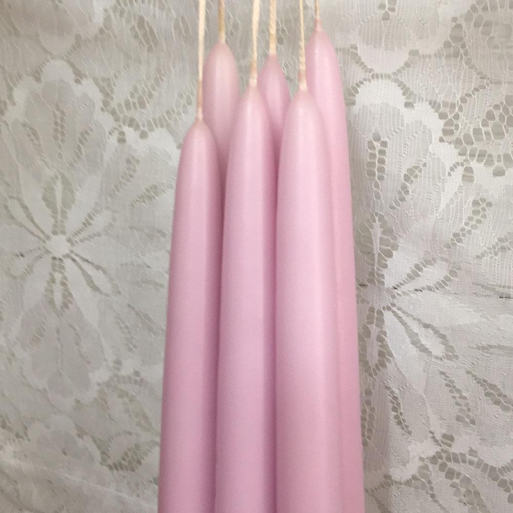 1/2"D x 6"H, Classic Tapers, 6 pair (12 singles), 24 colours, fragrance free - Fanny Bay Candle Company