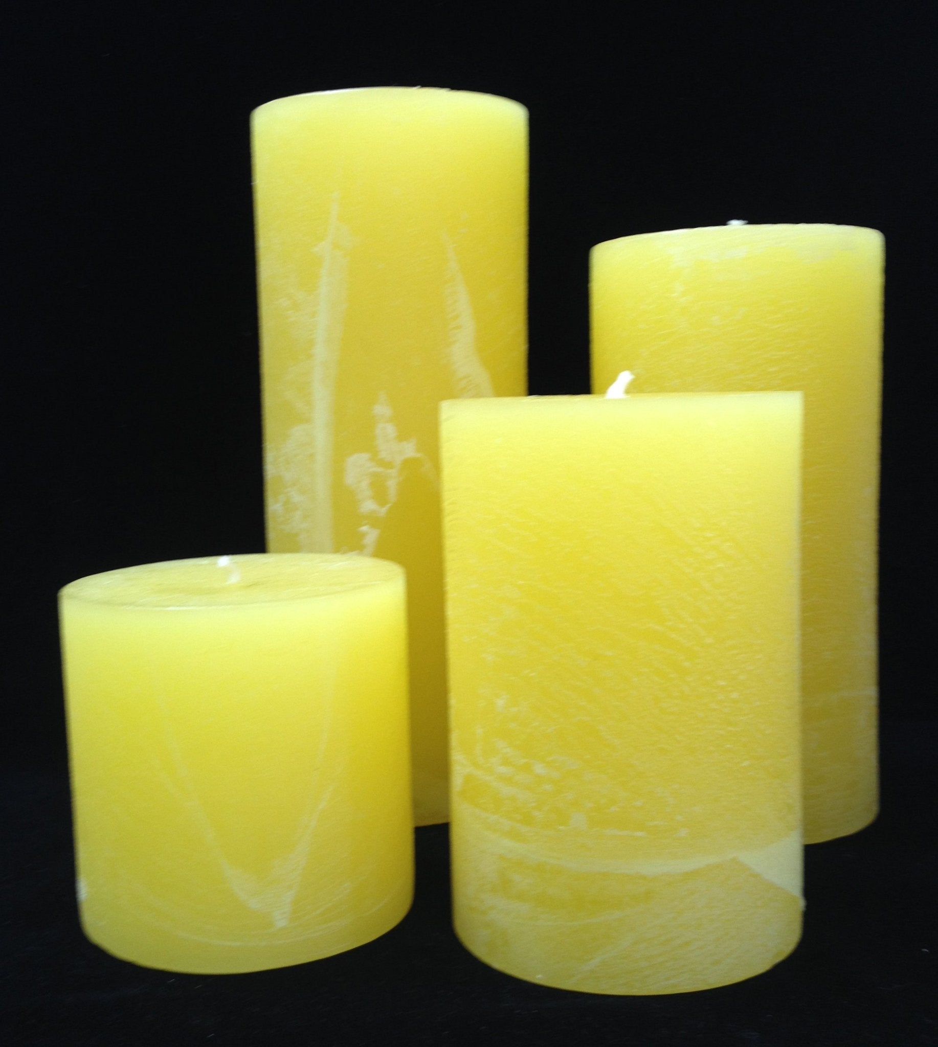 2"D x 10"H or 12"H Round Rustic Pillar candles, 30+ colours & 6 heights, fragrance free - Fanny Bay Candle Company
