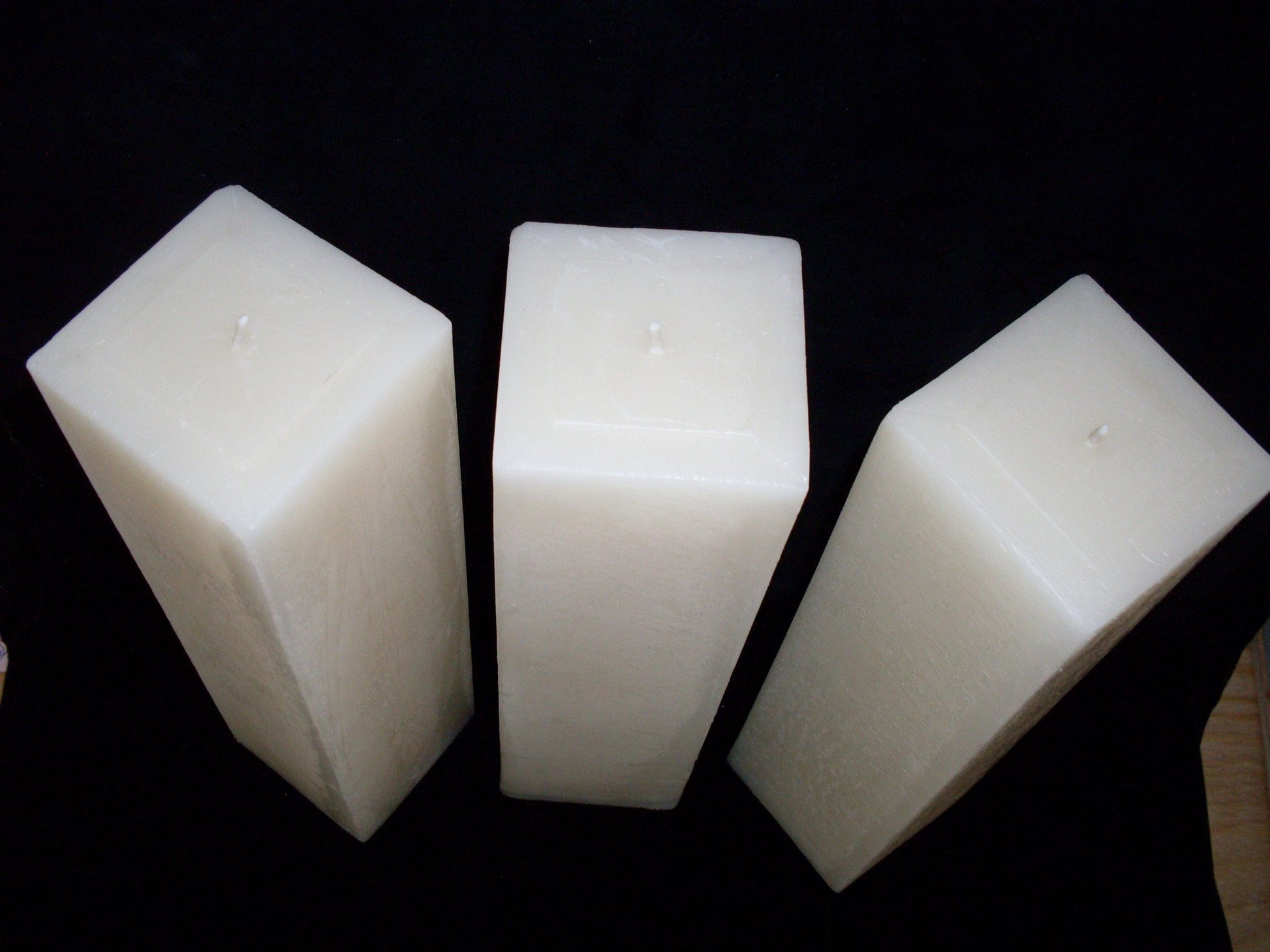 4 1/2" Square Pillar, 25 solid colours & 2 heights, fragrance free - Fanny Bay Candle Company