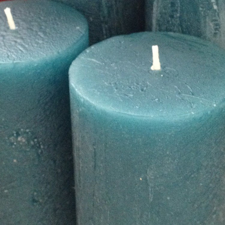4"D x 10" or 12" Round Rustic Pillar candles, 30+ colours, fragrance free - Fanny Bay Candle Company