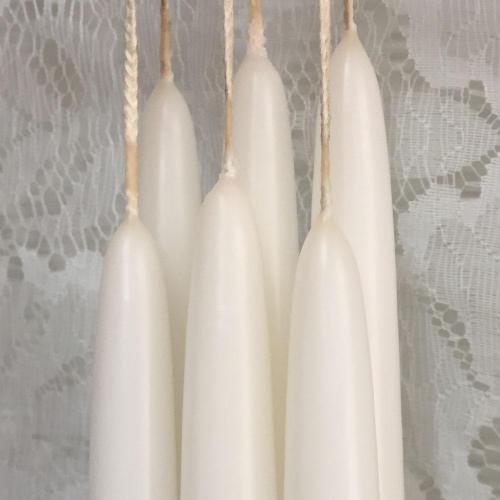 7/8"D x 8"H, Classic Tapers, 6 pair (12 singles), 24 colours, fragrance free - Fanny Bay Candle Company
