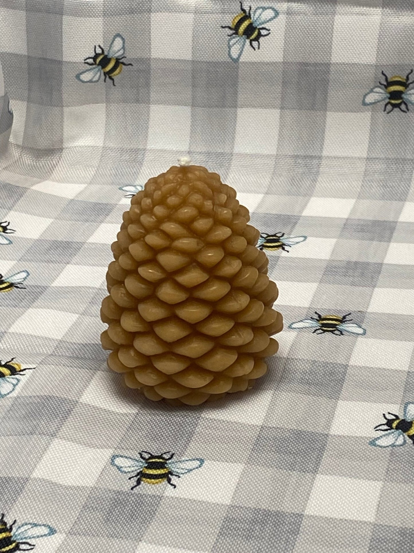 Beeswax Pinecone 31/2 tall x 21/2 wide, long burning. - Fanny Bay Candle Company