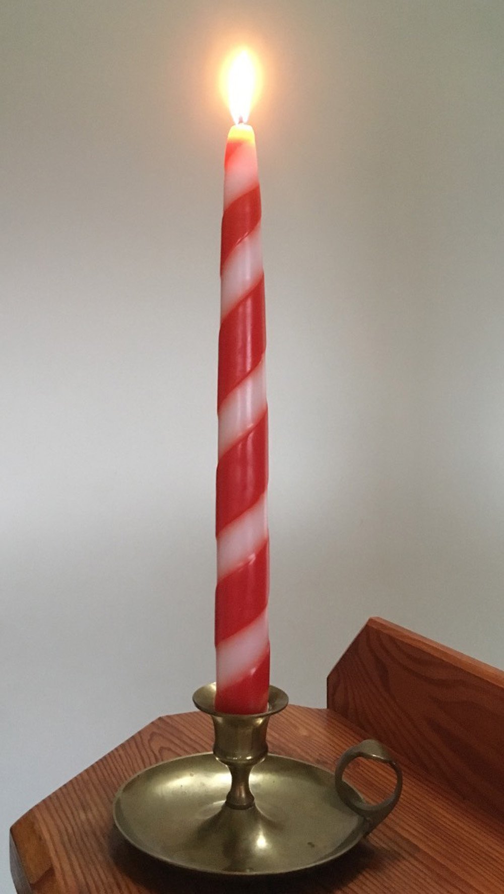 Candy Cane Tapers, 7/8D x 10"H, Fragrance Free Only, 2 pair Gift Box (4 singles) or 6 pair box - Fanny Bay Candle Company