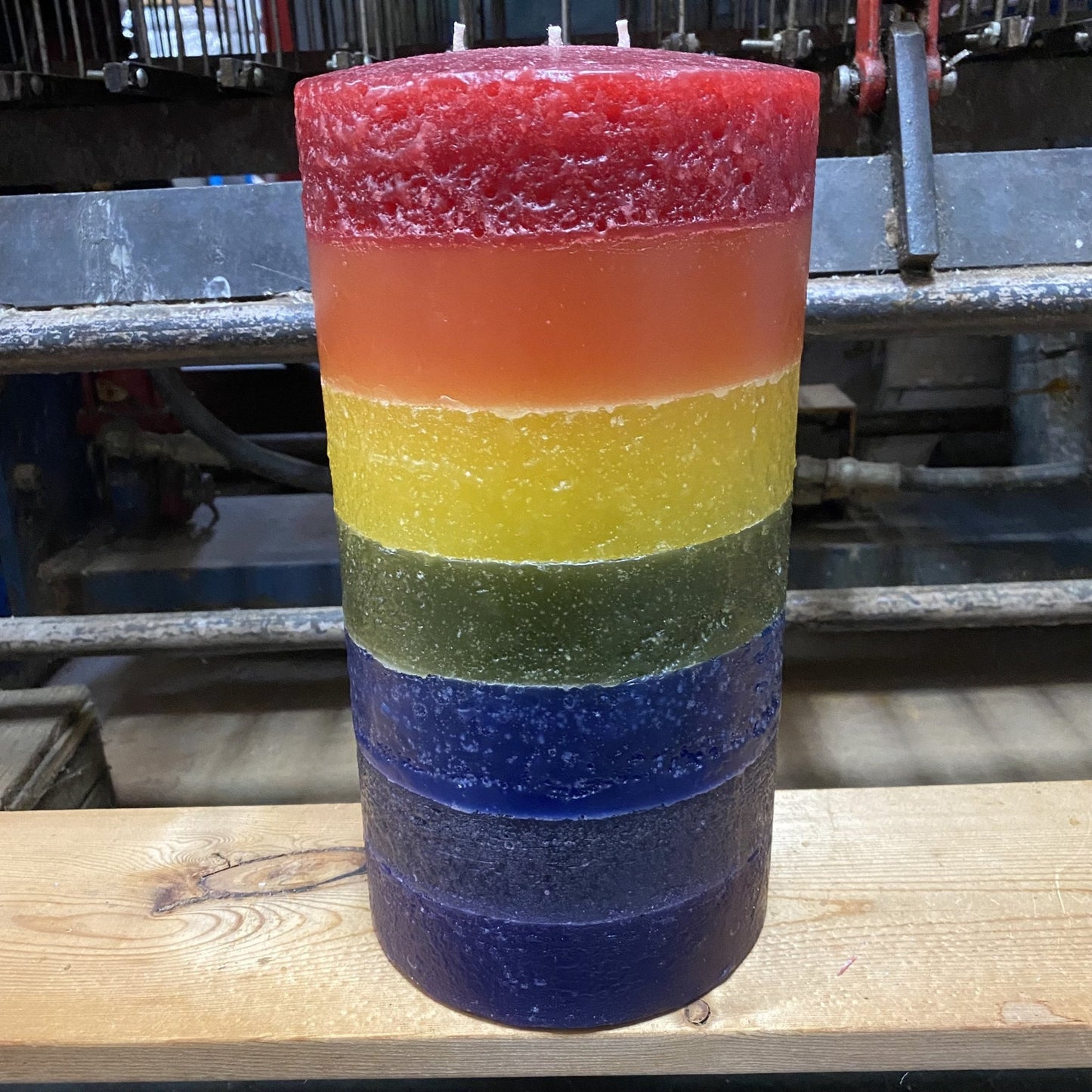 Chakra Pillar (Large) Three Wick, 6"D x 12"H, 7 colours, fragrance free only - Fanny Bay Candle Company