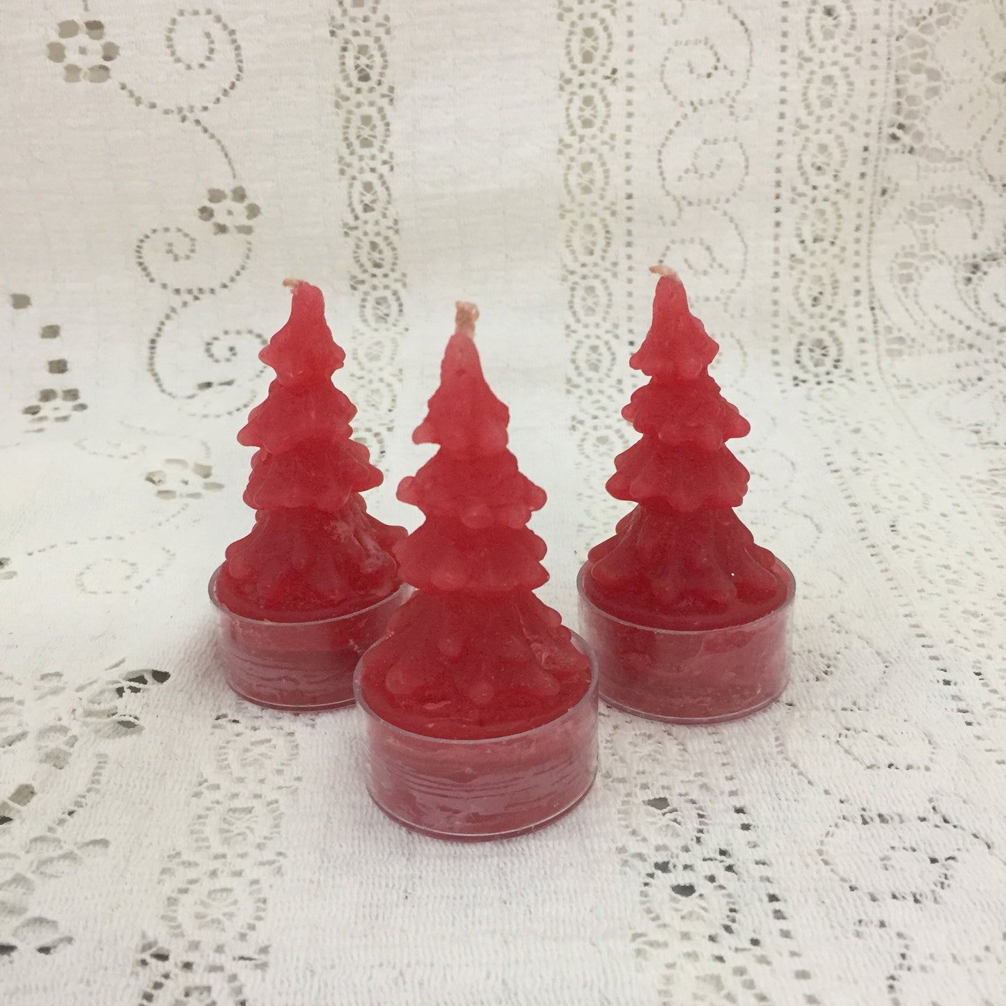Evergreen Trees (Small) candles, 4 solid colours, set of 3, fragrance free only - Fanny Bay Candle Company