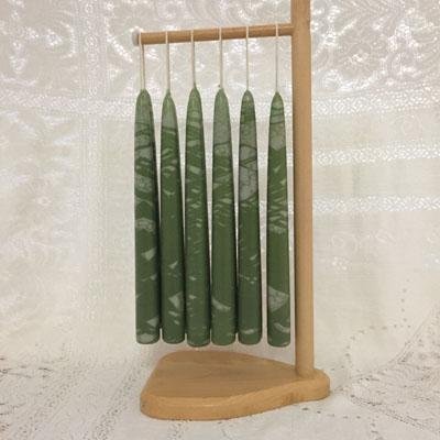 Variegated taper candles - Fanny Bay Candle Company