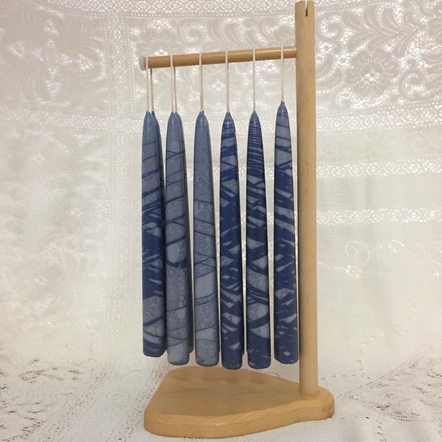 Variegated taper candles - Fanny Bay Candle Company